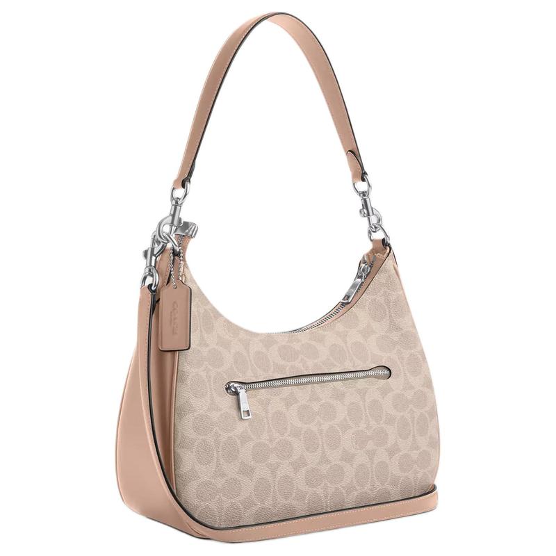 COACH Teri 29 Logo Zip Closure Coated Canvas Crossbody Shoulder Bag Large Women's Sand