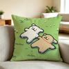 M-maltese cartoon Cartoon  Pillow Case Square Double-Sided Sofa Cushion Cover Bedroom Bedside Pillow