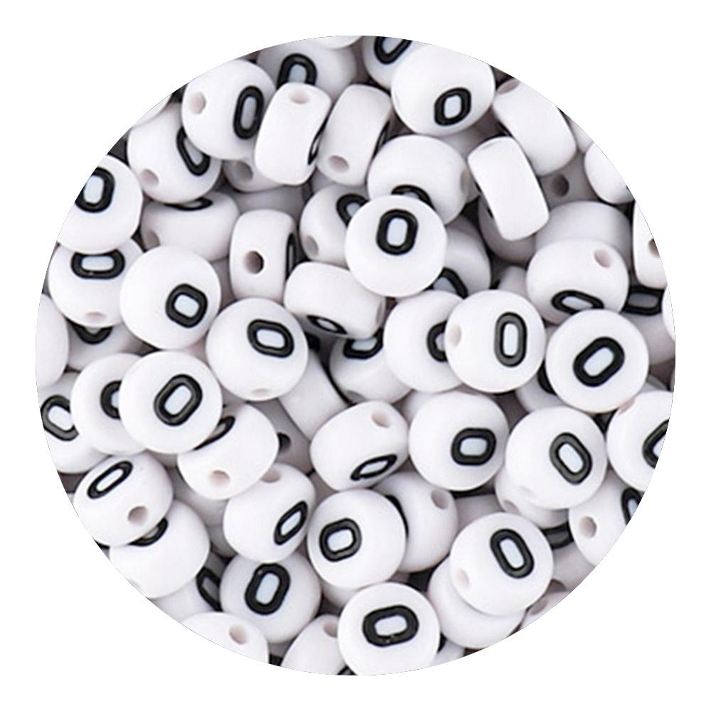 50/100/200pcs/Lot 7x4mm White A-Z Round Alphabet Acrylic Letters Beads Loose Spacer For Jewelry Making DIY Bracelet Accessories