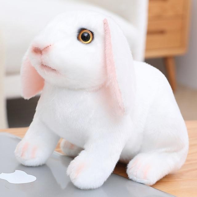 Lovely Fluffy Lop -Eared Rabbits Plush Toy Baby Kids Appease Dolls Simulation Long Ear Rabbit Pillow Kawaii Xmas Gift