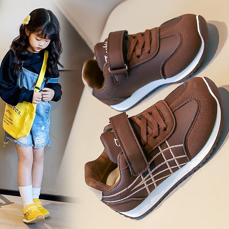 Children's Forrest Gump Shoes Autumn Leather Girls' Sports Shoes Boys' Soft Sole Lightweight Student Casual Shoes