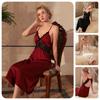 Pijama sexy din satin mătase de gheață, tip maiou, spate adânc decupat, lungă, mulată, prietenoasă cu pielea, 516, îmbrăcăminte de noapte mătăsoasă și luxoasă pentru confort suprem
