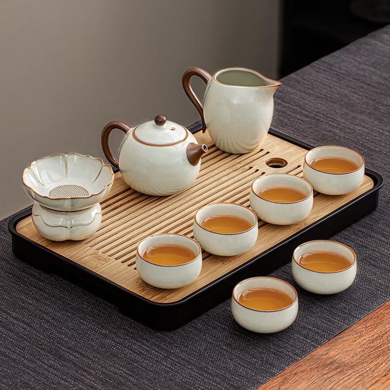 Lainuo Chinese Ru Kiln 9-Piece Tea Set