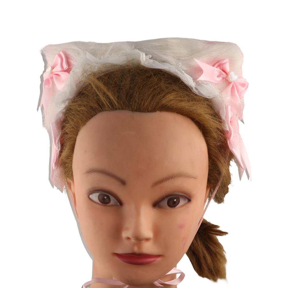 Jk Ruffled Headband Ribbon Bow Barrettes Sweet Lolita Lace Headband  Cosplay Accessory