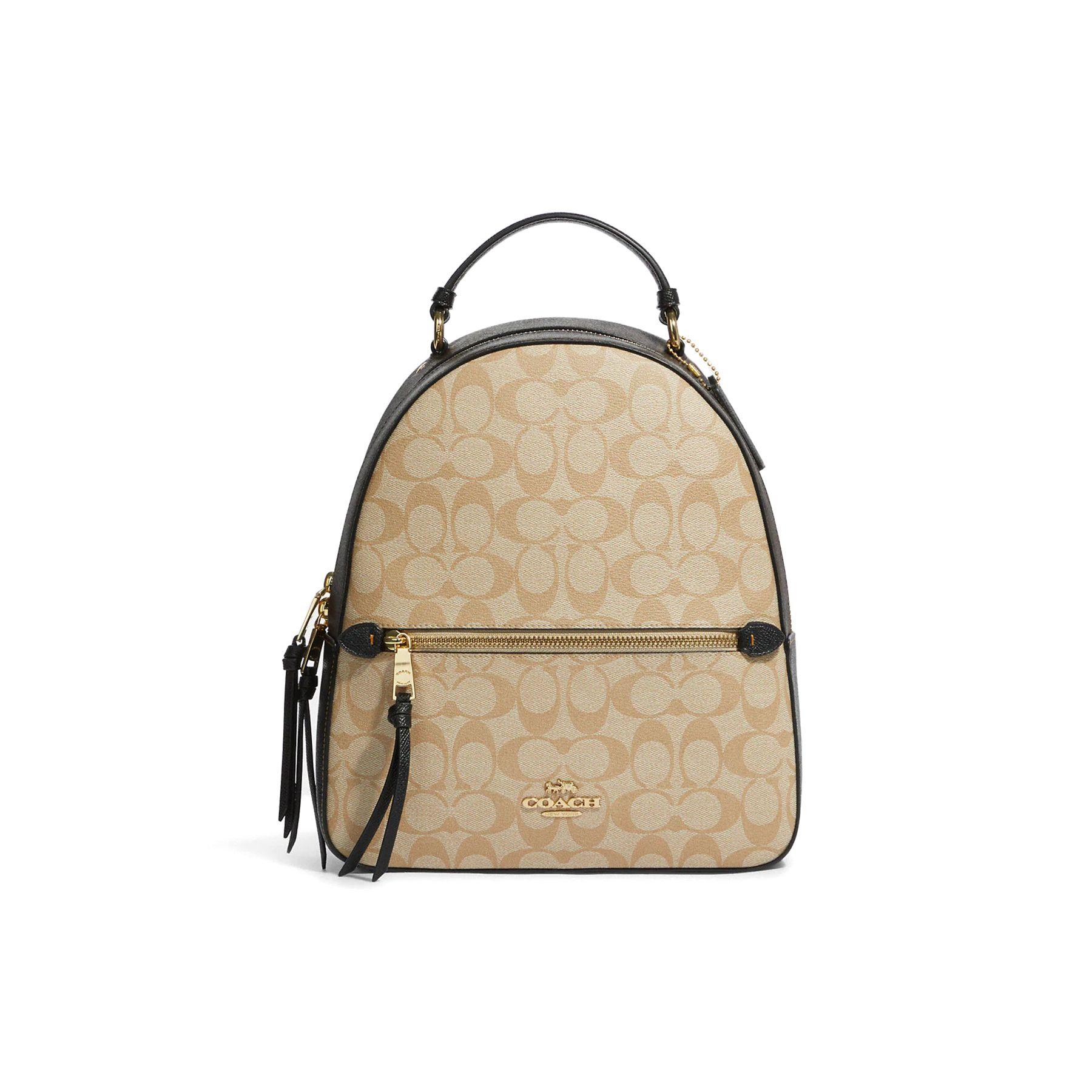 

Coach Jordyn 27 Letter Logo Signature Coated Canvas And Twill Leather Backpack Women Backpack Light-Khaki Brown C2002-IMUOH Basic Set (Bag+Dust Bag)