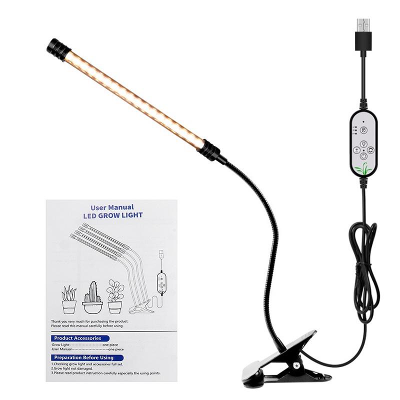 

Полноспектральный многоголовый светодиодный светильник для выращивания растений, клипсовый светильник, USB DC 5V, для растений, свет солнца, светодиодные лампы для растений, водонепроницаемый One lamp
