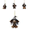 Adorable Cartoon Christmas Hat Dog Pumpkin Dachshund Car Hanging Ornament Acrylic