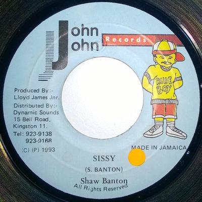 Płyta 7-calowa SHAH BANTON - Sissy NONE John John Recor 1993 Jamajka Reggae, Ska & Dub Używana