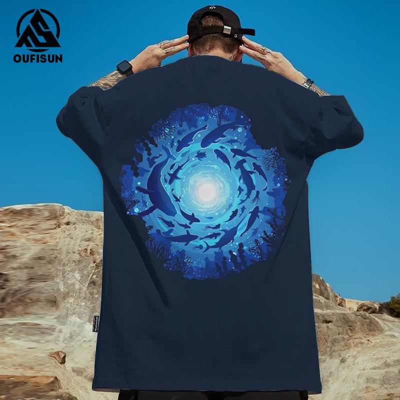 Hai-T-Shirts für Männer 3D-Ukiyo-E-Druck Wildes Tier Herrenbekleidung Street Harajuku T-Shirts Lässige kurzärmelige übergroße T-Shirts