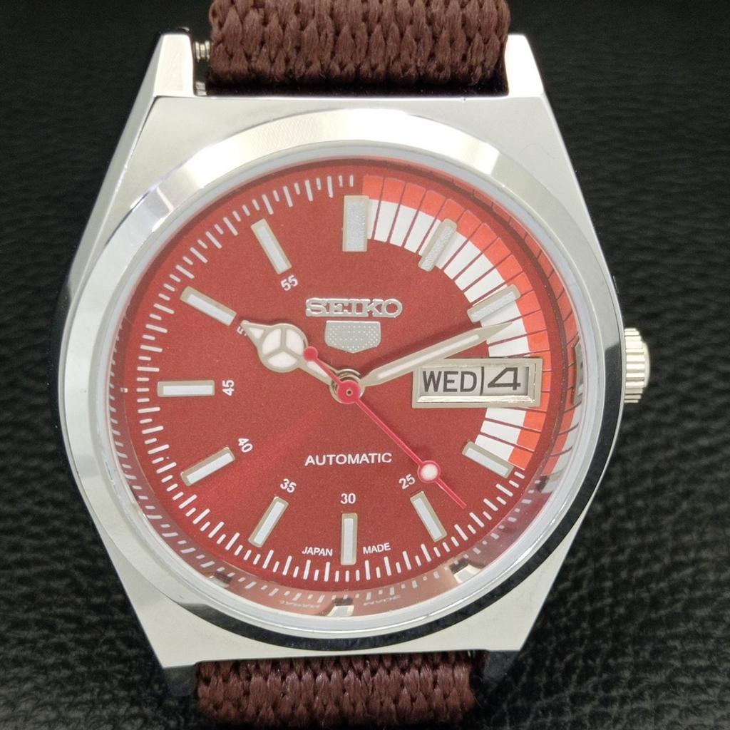JAPAN VINTAGE REFURBISHED SEIKO 5 AUTOMATIC 6309A MENS RED DIAL WATCH a440911-4