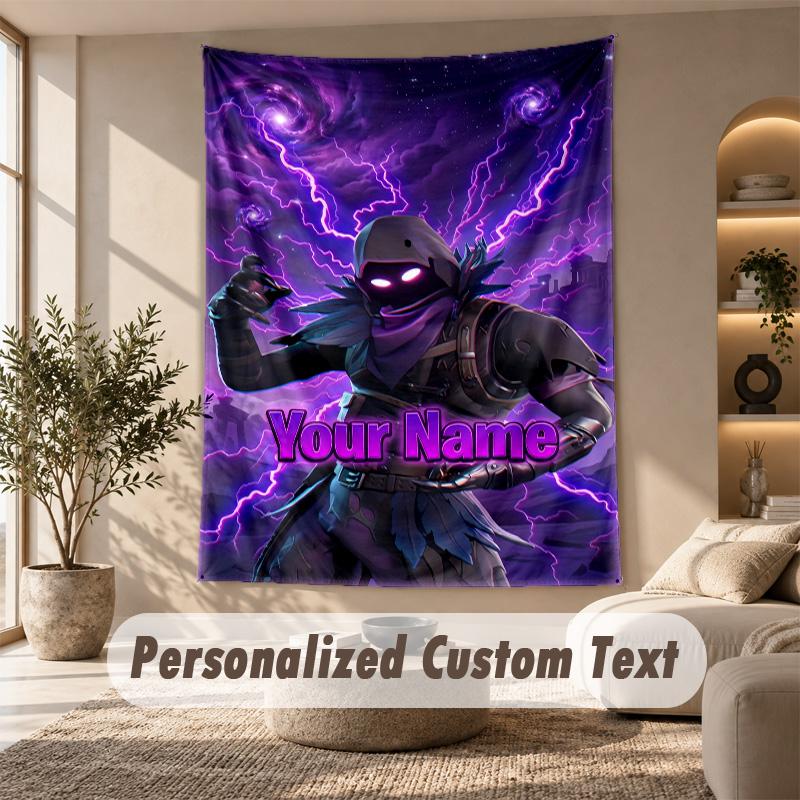Fortnite Tapestry, Personalized Custom Text, Wall Hanging Tapestry For Living Room Home Wall Decor