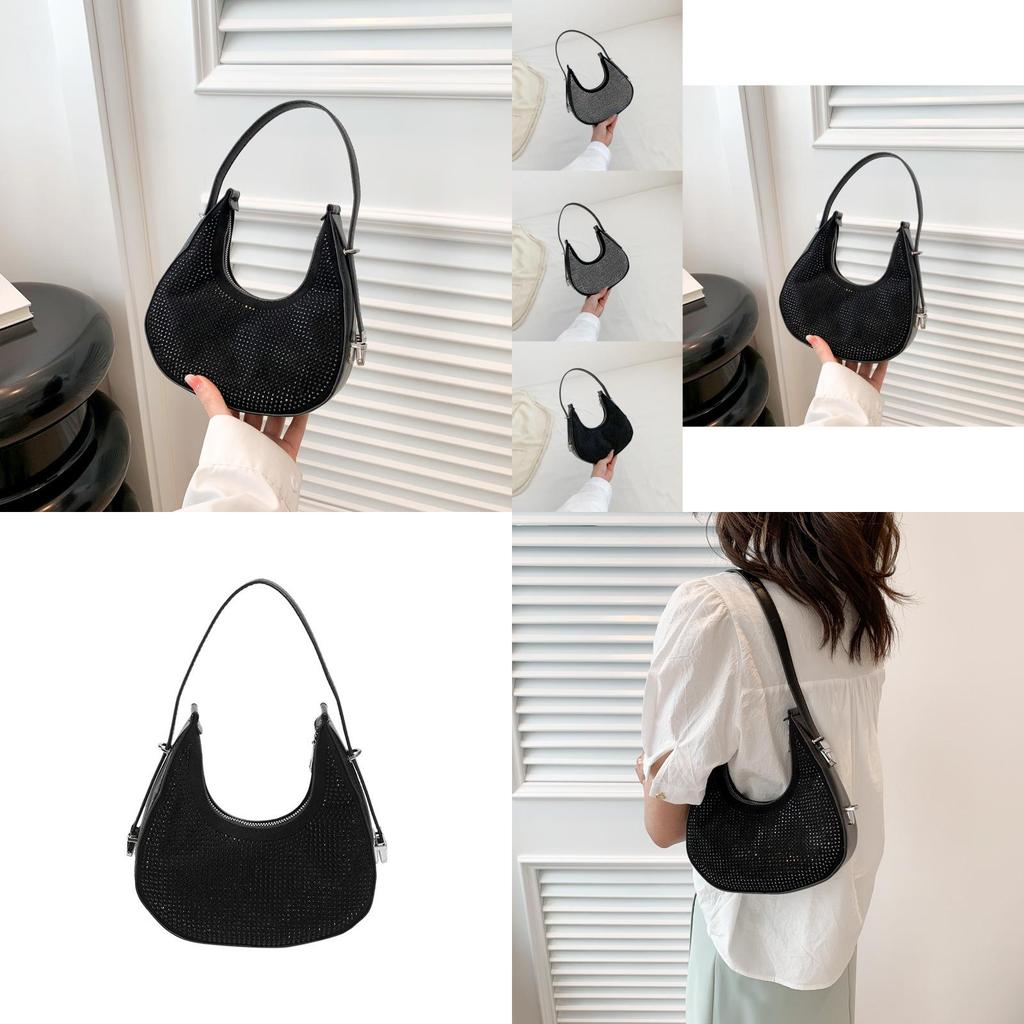 Chic Silver Crescent Bag For Women Featuring Soft Pu Material And Sleek Street Style Ideal For Daily Outfits