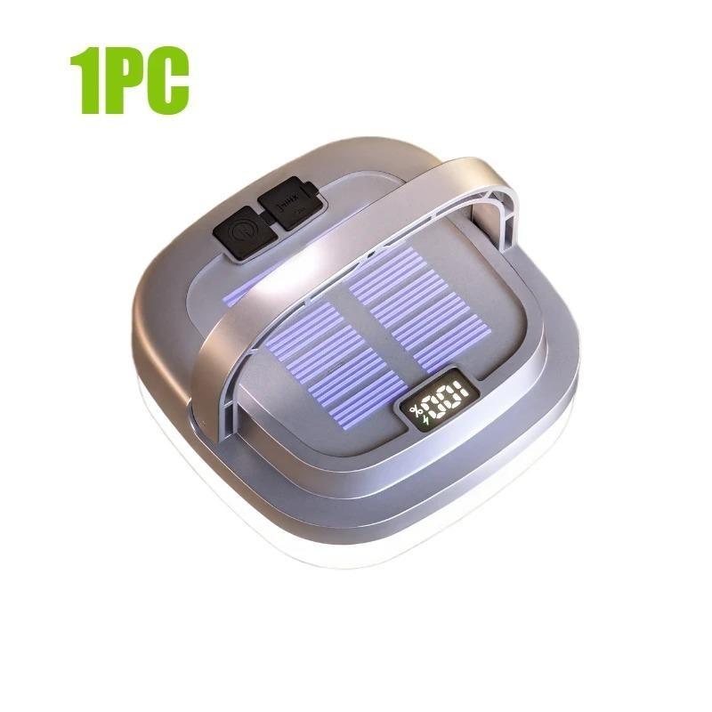 

Солнечный кемпинговый фонарь 5 режимов с зумом Type-C быстрая зарядка цифровой дисплей аккумулятор 1200 мАч для улицы палатки сада спальни аварийный 1pc