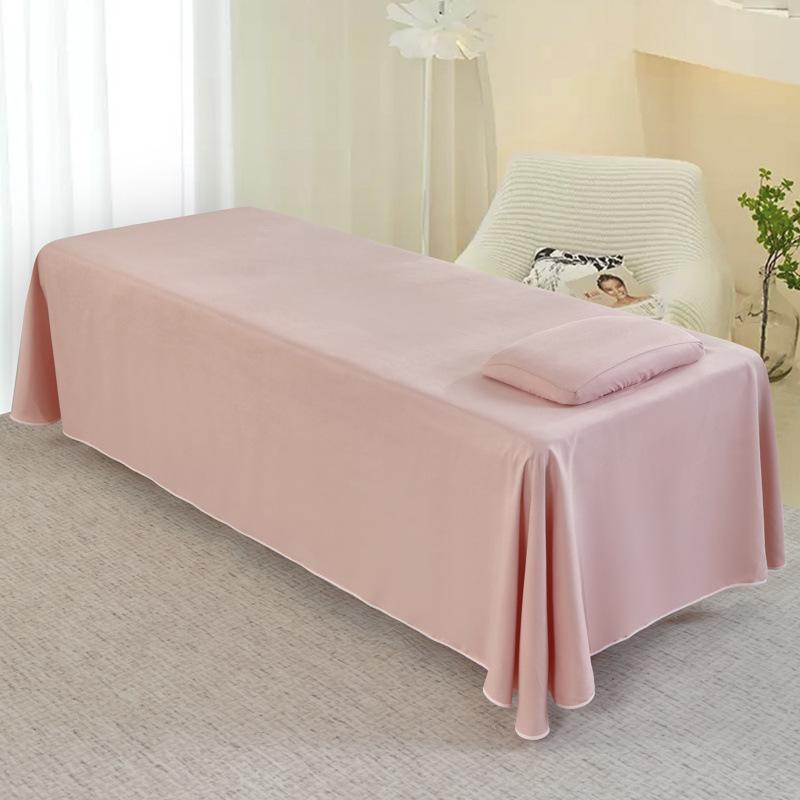 Lenzuolo sotto con angoli in cotone morbido e delicato sulla pelle, con foro centrale - Design minimalista per centri massaggi