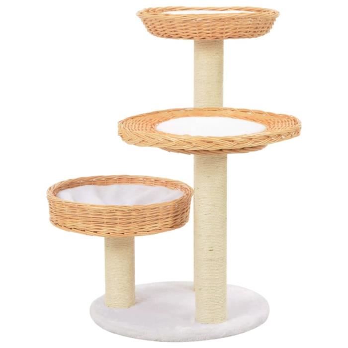 VidaXL Arbre à chat avec griffoir en sisal Naturel Bois de saule