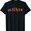 Cat Shirts For Women Cat Mom Gardening Cute Cats And Plants T-Shirt, Small, Black