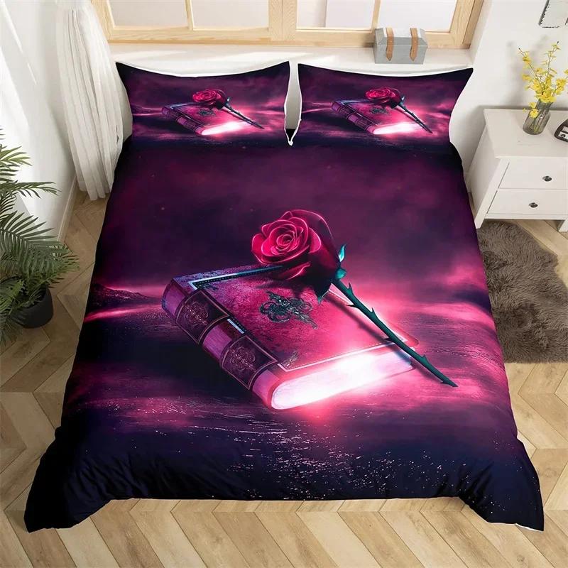 Magic Book King Twin Queen Duvet Cover Set Planet Galaxy Bedding Set Microfiber Star Comforter Cover for Kids Boys Girls Student