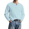 Men's Casual Knit Button-Up Long-Sleeve Shirt