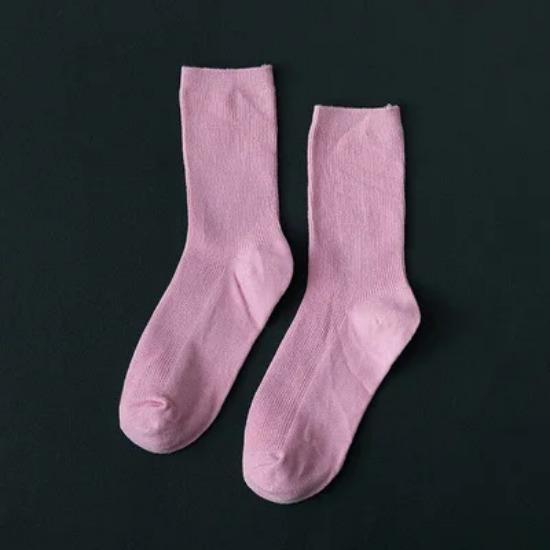 Harajuku Mode Damen Baumwollsocken Locker Gestapelt Leuchtend Neon Rosa Grün Bunt Lang Einfarbig Weich Fluoreszierend Socken