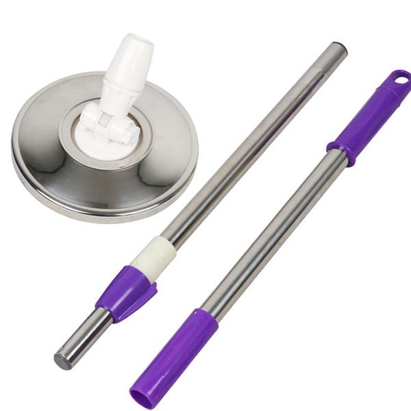 Effort-Saving Telescopic Spin Mop Pole - Stainless Steel, Hand-Free, Extended, and Thickened
