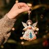 6/12/24PCS 2D Retro Christmas Angel Handmade Christmas Pendant - With Flowers And Star Patterns, Perfect Christmas Decorations