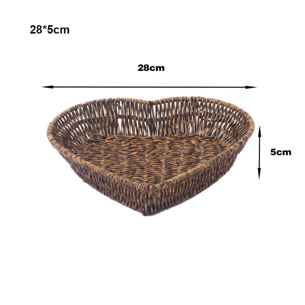 Retro Woven Imitation Rattan Fruit Plate  Wedding Candy Flower Storage