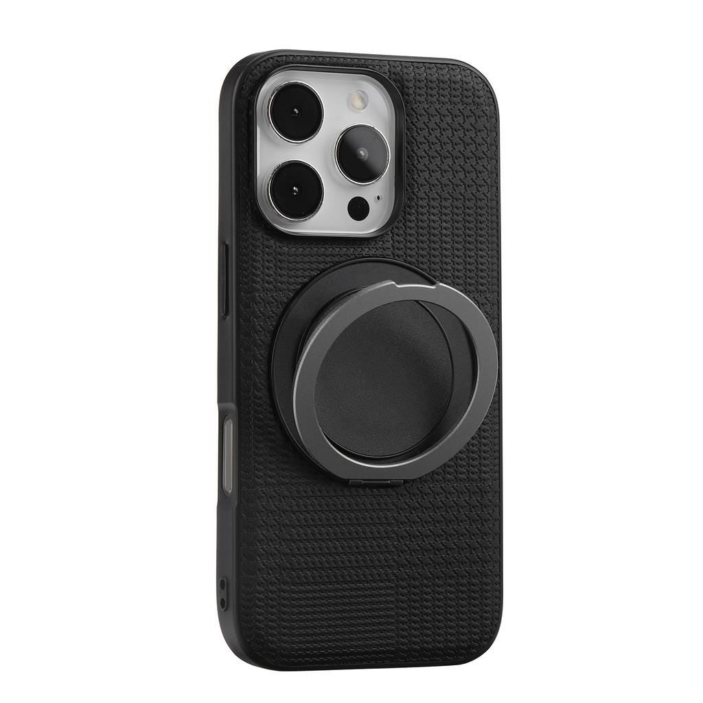VILI D-THS Series for iPhone 16 Pro Max Magnetic Case Ring Kickstand PC TPU Phone Back Cover with Strap