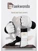 Jiuri Mountain Taekwondo Half-Finger Gloves & Instep Protectors for Competition and Training - White