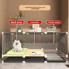 Cage pour Petit Chien avec Toilettes Luxe Une Pièce Un Salon Villa pour Animaux de Compagnie Cage pour Chiots avec Zone Toilettes Séparée Maison pour Chiens d'Intérieur
