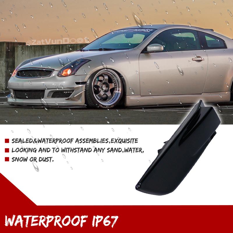 2pcs Car Front Fender Side Marker Light Housing Shells For 2003-2007 Infiniti G35 2 doors coupe,No Bulb/Socket