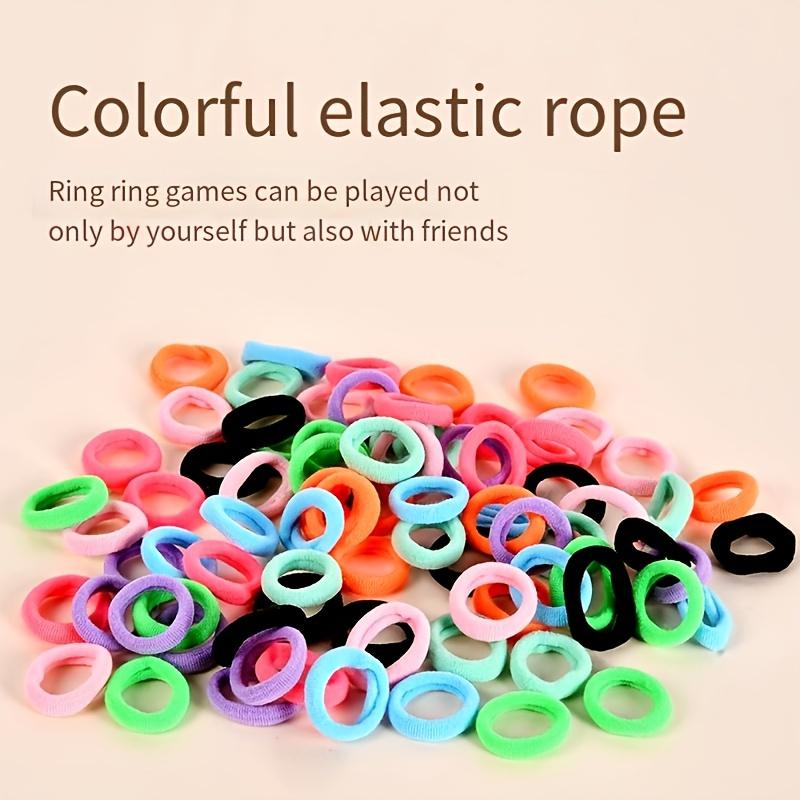 Colorful Ring Toss Set - 2-Player Interactive Game for Reaction, Includes 1 Blue Bell, 80 Finger Loops & 30 Matching Cards