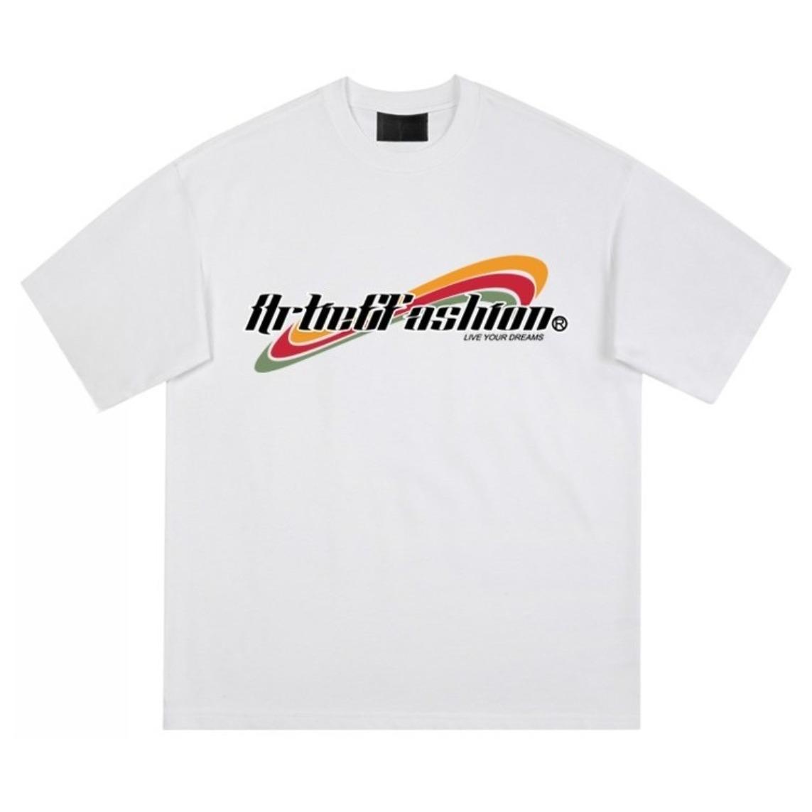 Sporty casual letterprint shortsleeved Tshirt for Unisex and Women pure cotton summer new style retro American style Tshirt S