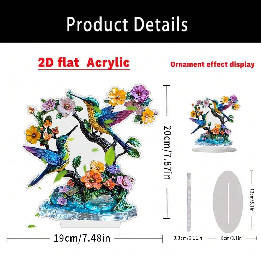 Bohemian kolibřík, 2D plochý akryl, stolní dekorace, ozdoby, vhodné do obývacího pokoje, kanceláře, na párty, Vánoce, Halloween