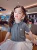 Girls' Academy Style Korean Short-Sleeve Knit Top