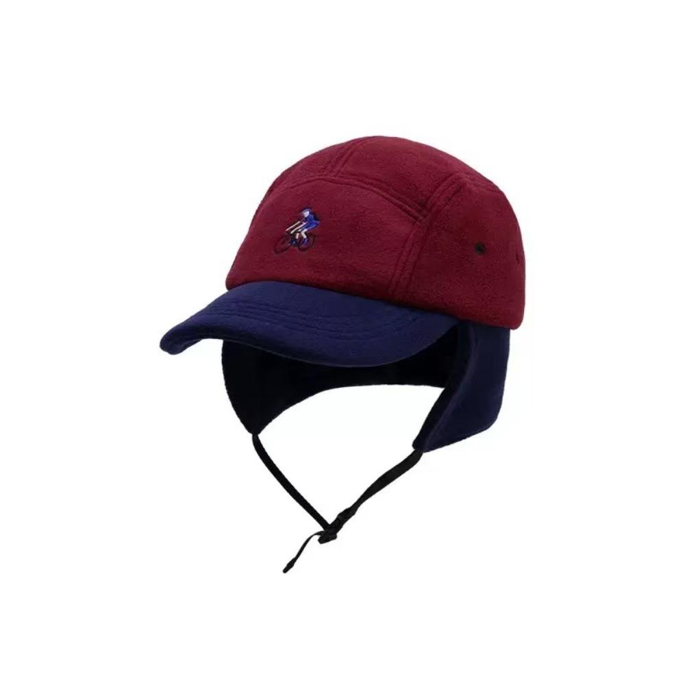 

Утепленные теплые бейсболки с ушками, шапка-ушанка, ретро мягкая шапка, осень и зима вино красного