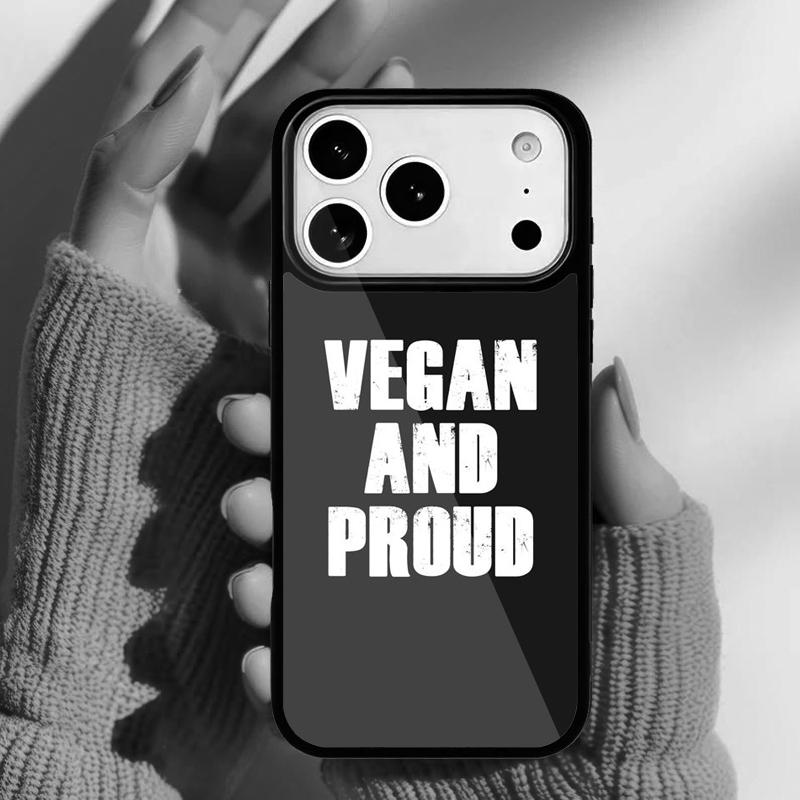 VEGAN FOOD QUOTES ANIMAL LOVE Phone Case for iPhone 17 Air 16e 15 14 13 Pro Max Back Cover for 12 11 Pro Coque