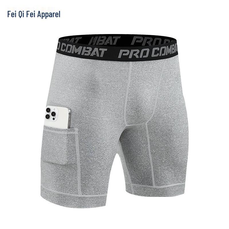 Shorts de Compression Homme à Séchage Rapide avec Poches pour la Course à Pied et le Basketball