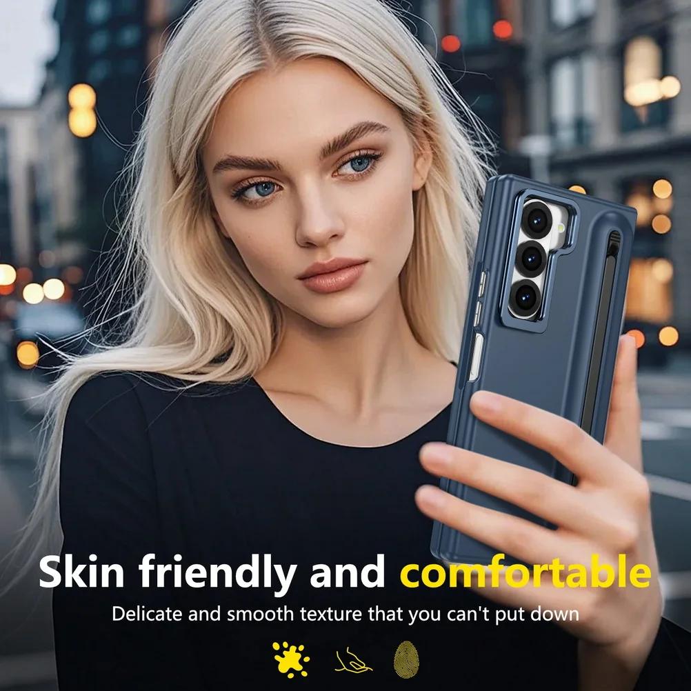 Original High Quality Lens Bracket Case For Samsung Z Fold 7 6 5 4 3 with Stylus and Tempered Glass Film Anti-drop Protect Cover