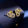 Korean Luxury Diamond Hollow "V" Earrings - Chic Feminine Fashion