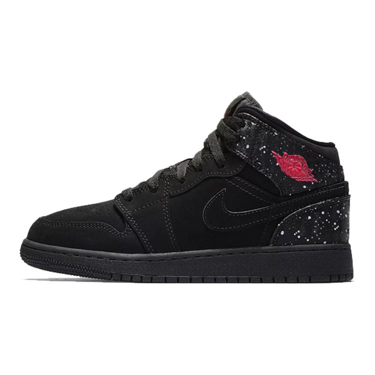 New Jordan 1 Mid GS Black Rush Pink 555112-001