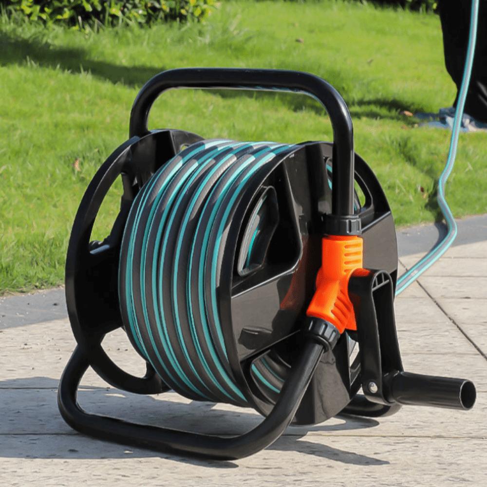 Heavy Duty Hose Storage Reel durable Space Saving Water Pipe Storage Rack Multi-Purpose Collapsible Handle