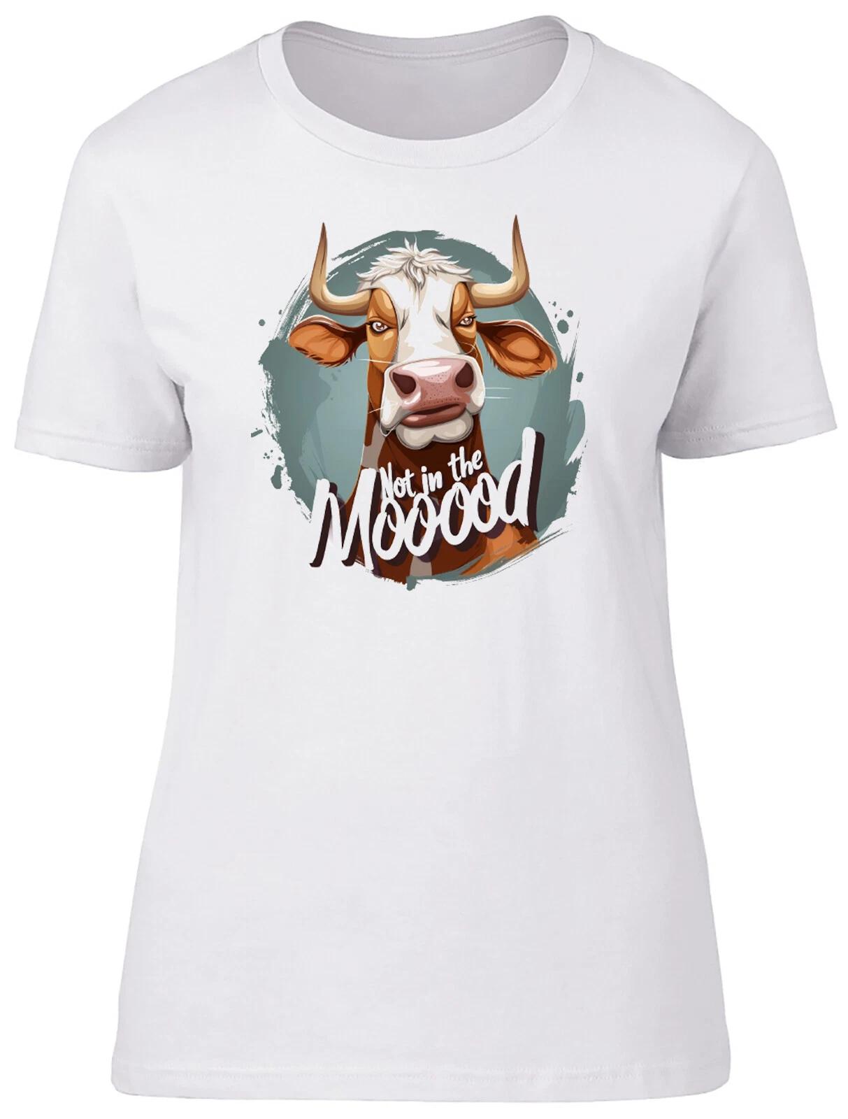 Funny Grumpy Cow Womens T-Shirt Not in the Mood Joke Ladies Gift Tee XL