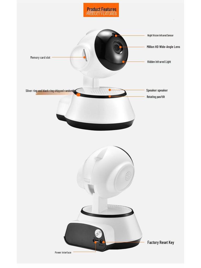 V380 Wireless Smart HD Indoor Surveillance Camera with WiFi Network 