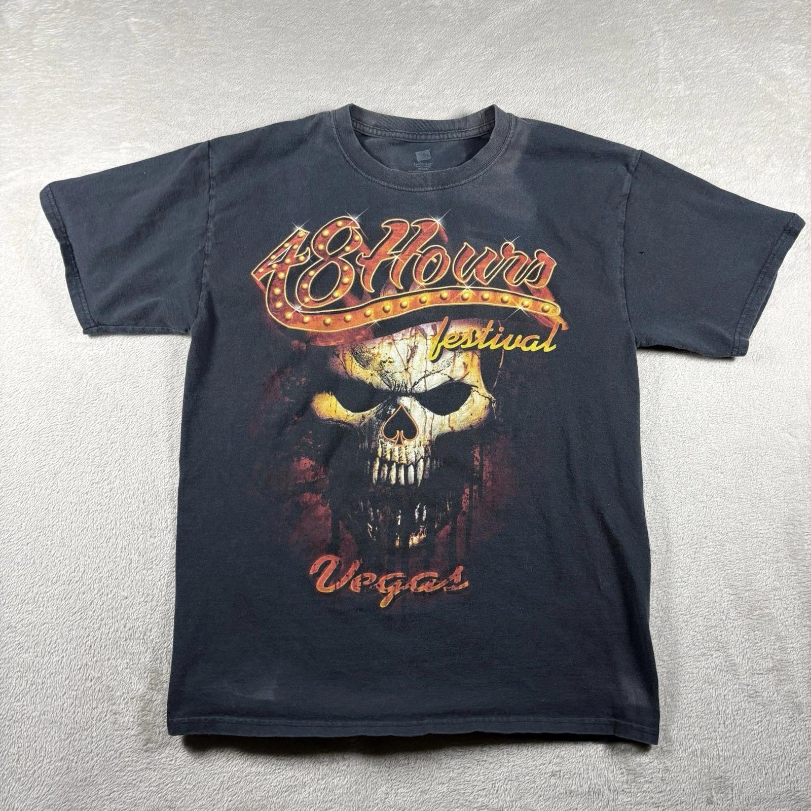 

Y2K 48 Hours Festival Las Vegas Men’s M 2011 Concert Korn Skulls Goth Faded#3385 XL
