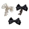 Plastic Stretchy Hair Scrunchies for Bubble Ponytails Gentle Telephone Cord   Beaded Bowknot Decorations