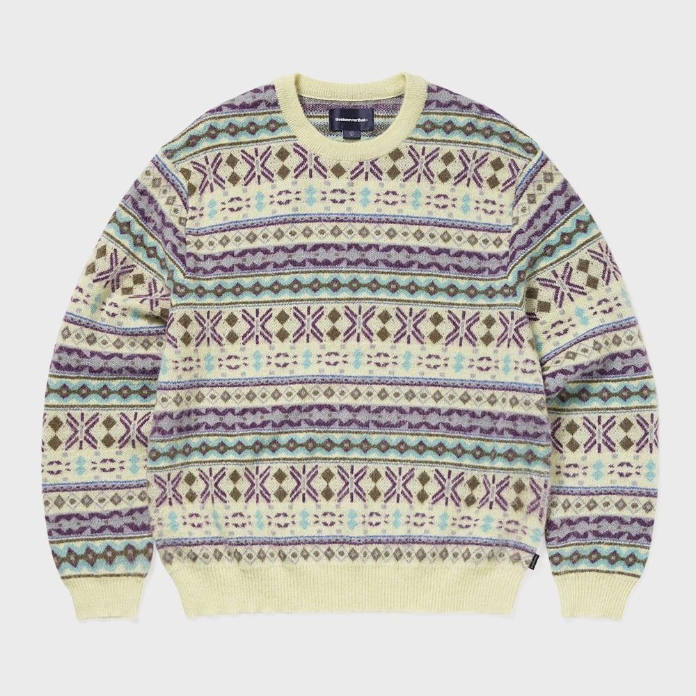 ThIs Is Never That Fair Isle Knit Sweater Lemon S