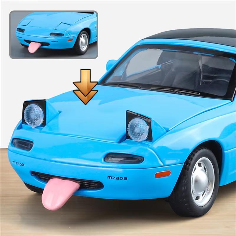 1:32 Mazda MX-5 Retro Alloy Convertible Sports Car Model Die-cast Metal Racing Car Model Sound and Light Children's Toy Boy Gift Collection Ornaments