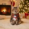 Cute Snowman Dog Accessories Christmas Bandana, Pet Triangular Scarf, Tree Patterns, Festive Apparel for Adjustable Bandana Bib Cats, Small