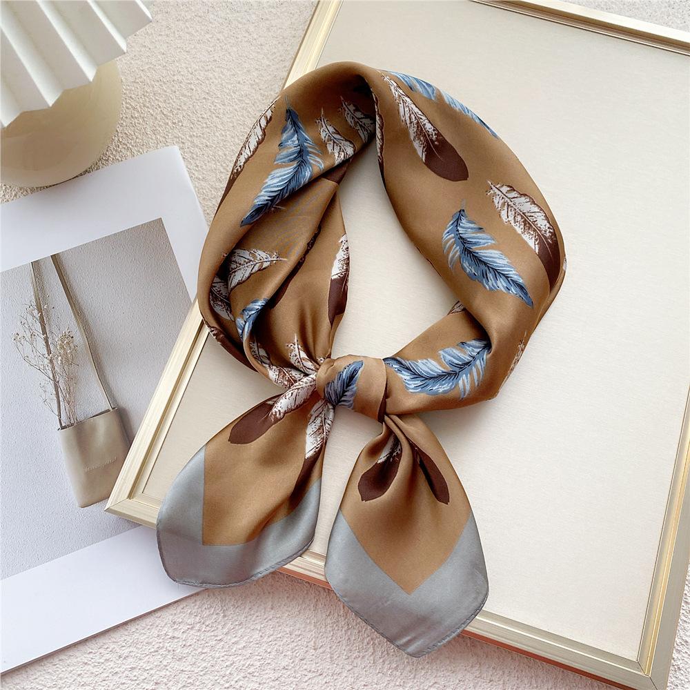 

Модный декоративный шарф, повязка для волос, резинка для волос 70, маленький квадратный шарф, шелковый шарф, женский весенне-осенний универсальный маленький шарф, профессиональный шарф 70*70cm