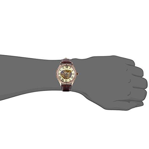 JewelryWe Herrenuhr mit Lederarmband, Klassisches und Schlichtes Design, Mechanisches Uhrwerk mit römischen Ziffern, Perfekt für Weihnachten oder Valentinstag